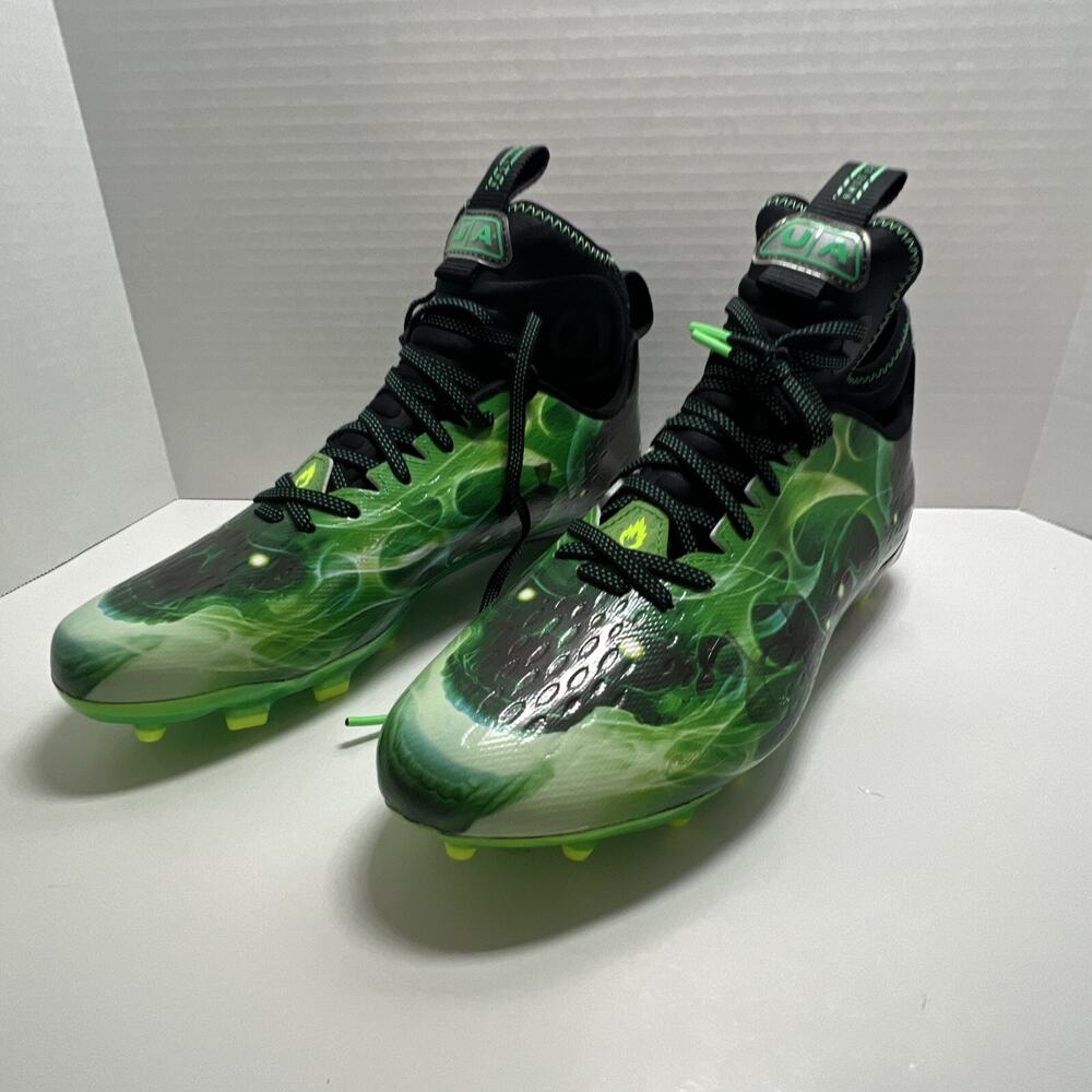 Under Armour Men’s Sz 10 UA Spotlight Lux MC LE Slime Green Football Cleats NEW!
